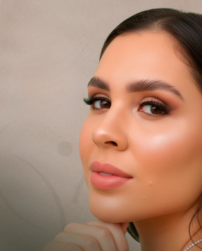 Pele facial luminosa e natural